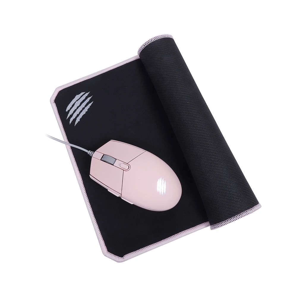 Kit Mouse e Mousepad Gamer OEX Game Arya Rosa e Preto MC104