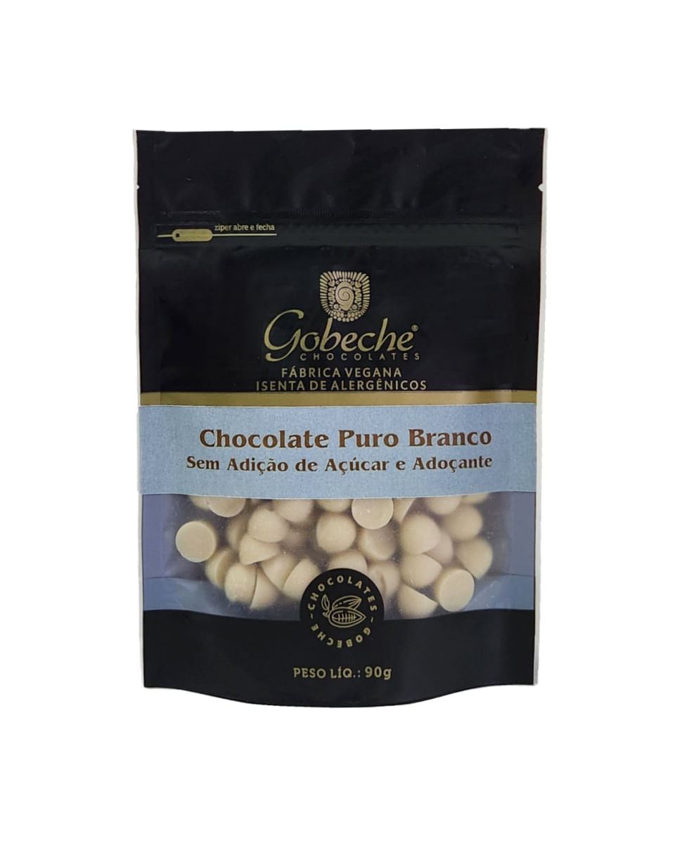 Gotas Chocolate Branco Gobeche - Sem Açúcar e Sem Adoçante - 90g