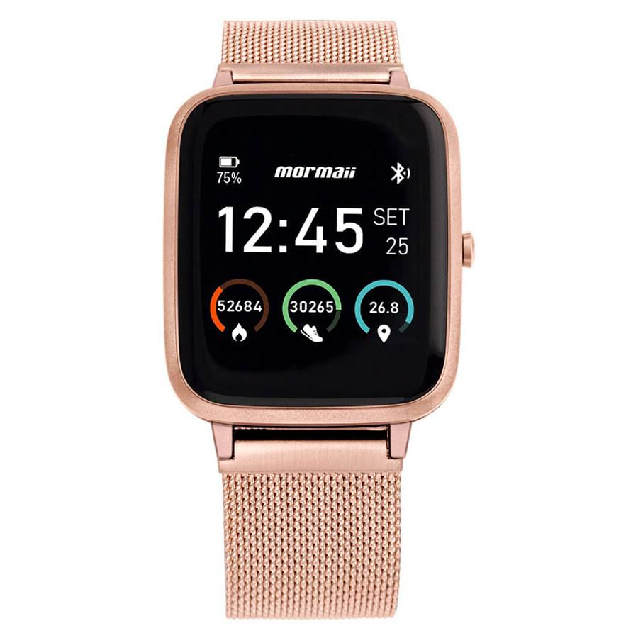 Relógio Smartwatch Mormaii Life Ref:Molifegag/7j GPS Rosé Milanese