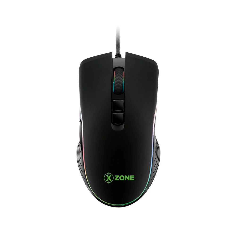 Mouse Gamer X-Zone GMF-01 RGB, 7 Botões, 4800DPI Preto