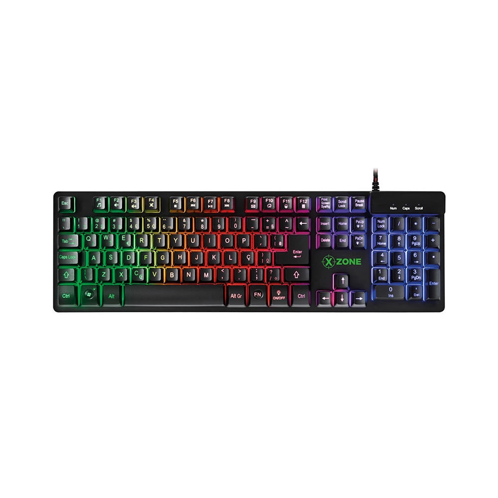 Teclado Semi-Mecânico Gamer X-Zone GTS-01, LED, Preto