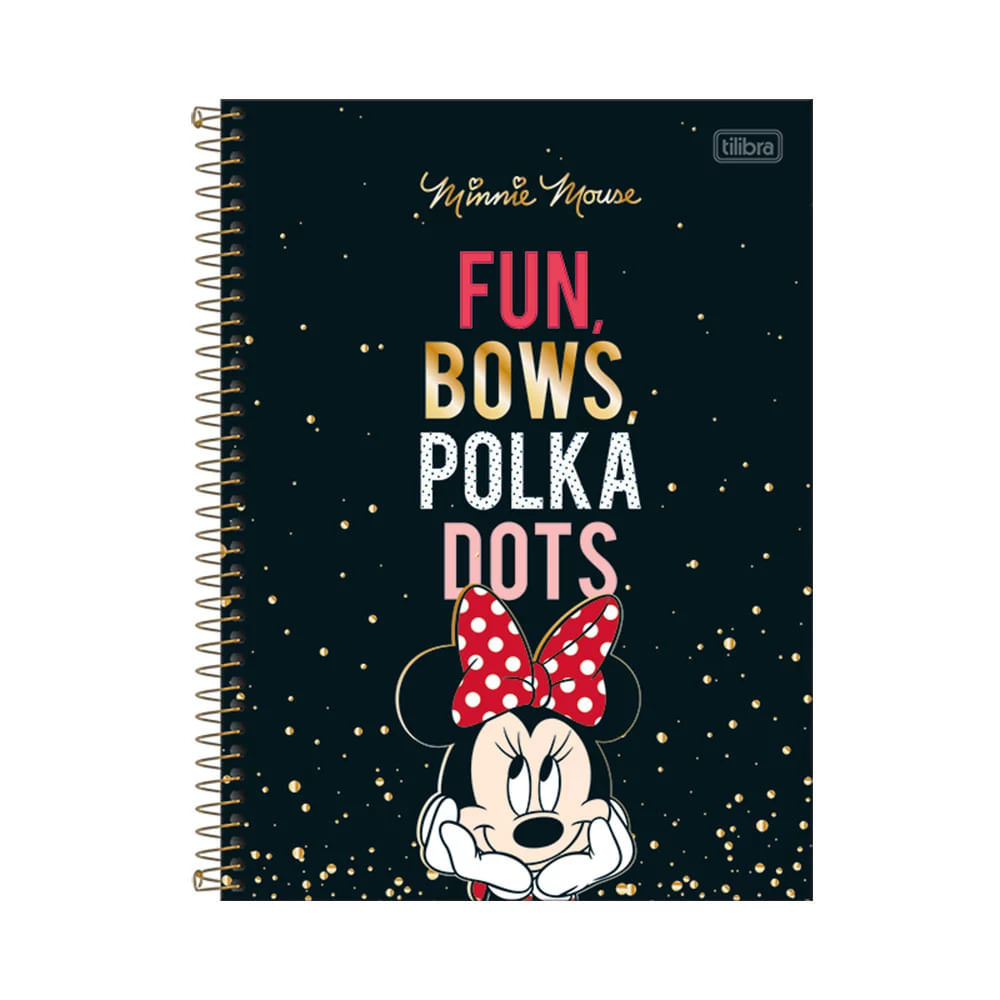 Caderno Tilibra Espiral Capa Dura 1/4 Minnie 80 Folhas Capas Diversas - Item Sortido