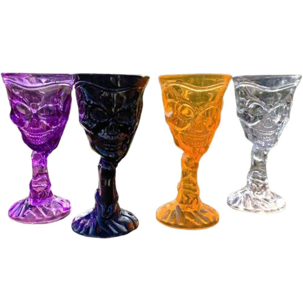 Taça Acrílica Halloween Caveira – Cores Sortidas