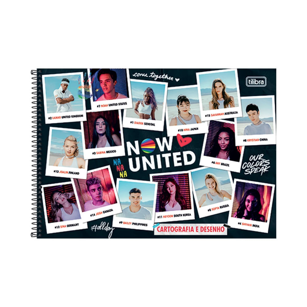 Caderno  Cartografia Tilibra Capa Dura Now United Capas Diversas - Item Sortido