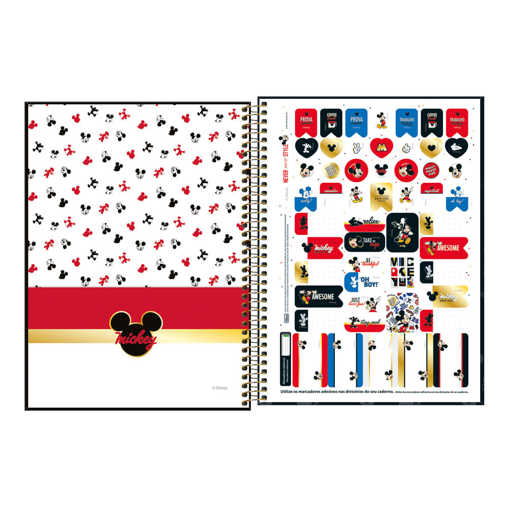 Caderno Universitário Tilibra Espiral Capa Dura Mickey 1 Matéria Capas Diversas - Item Sortido