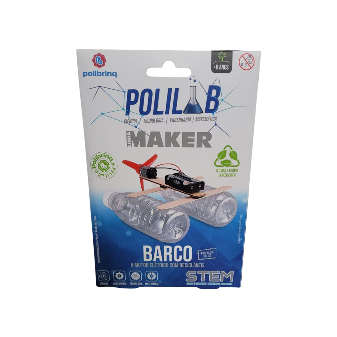 Brinquedo Barco a Motor Elétrico Polilab Maker - Polibrinq