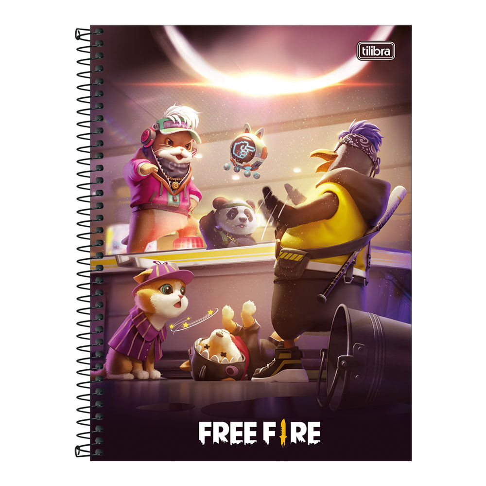 CADERNO UNIV CAPA DURA 10X1 160FLS - FREE FIRE - UN - TILIBRA