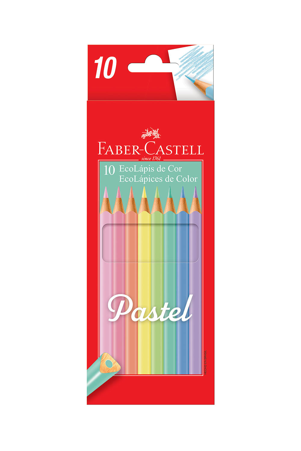Lápis de Cor Faber-Castell Pastel Eco com 10 Cores - Le biscuit