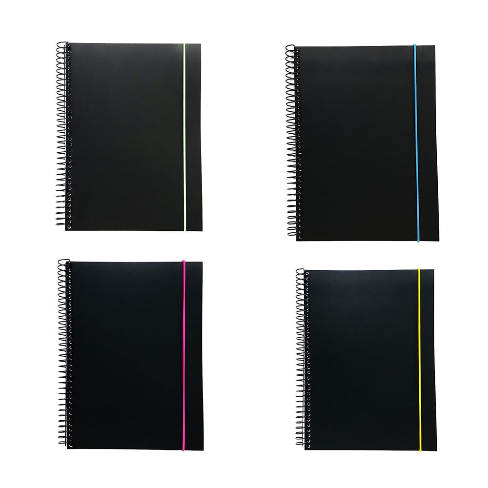 Caderno Universitário Confetti Espiral Capa Plástica Le Black Neon 10 Matérias 200 Folhas