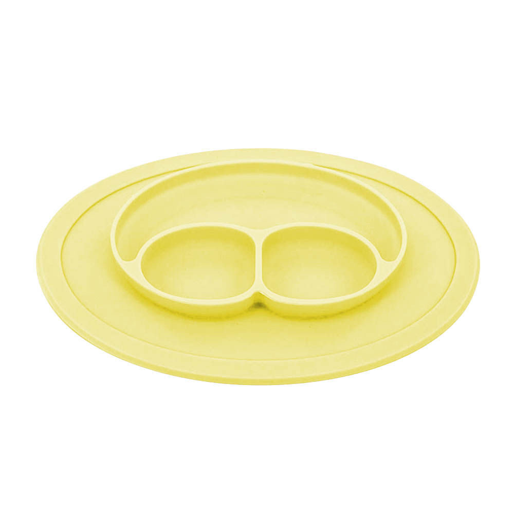 Prato de Silicone Le Baby com Três Divisórias Amarelo