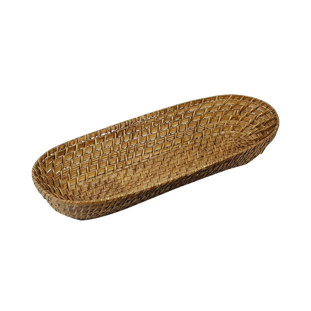 Cesta para pão Retangular L Hermitage Full Fit em Bambu e Rattan 44x16x7cm