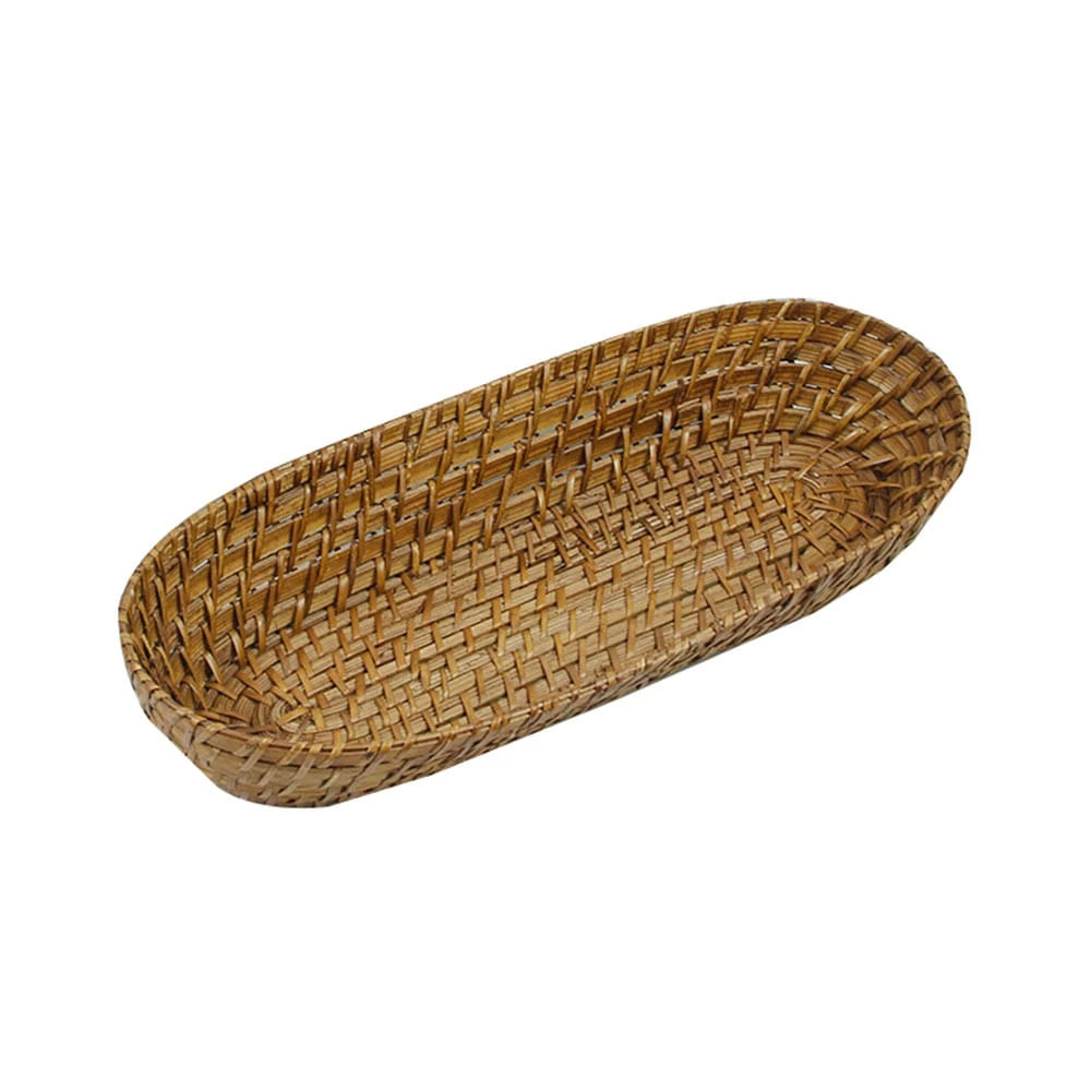 Cesta para pão Retangular L Hermitage Full Fit em Bambu e Rattan 36x16x6cm