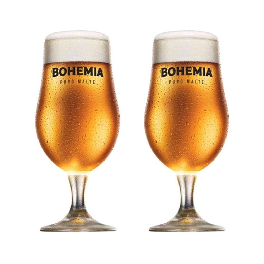 Jogo de Taças para Cerveja Ambev Bohemia 380ml 2 Peças