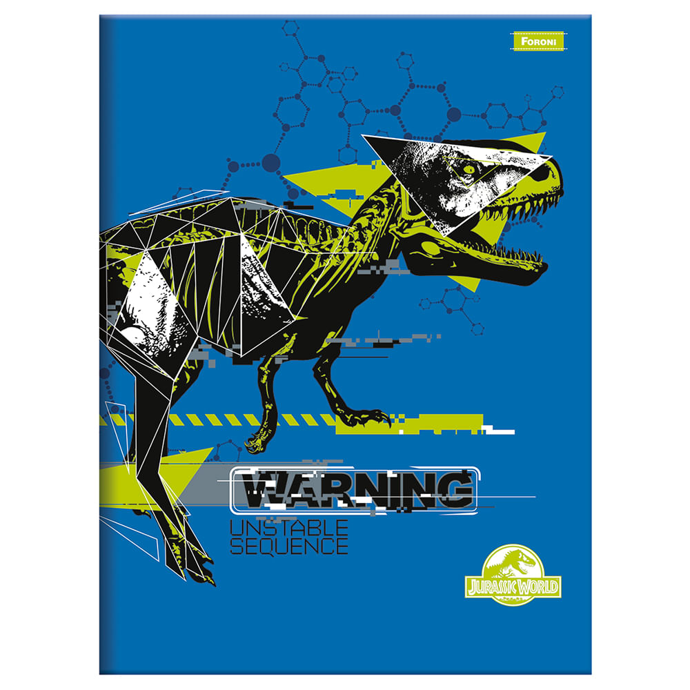 Caderno Brochura Foroni Capa Dura 1/4 Jurassic 80 Folhas - Item Sortido