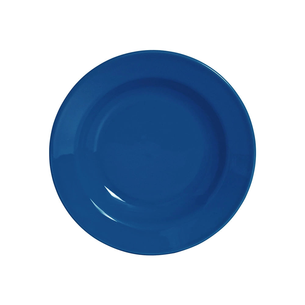 Prato Fundo em Cerâmica Scalla Standard Azul 25cm