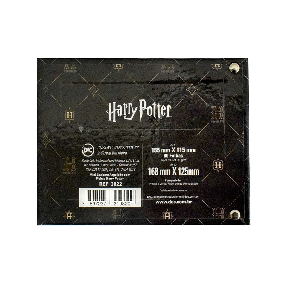 Caderno Mini Argolado Dac Harry Potter com 80 Folhas
