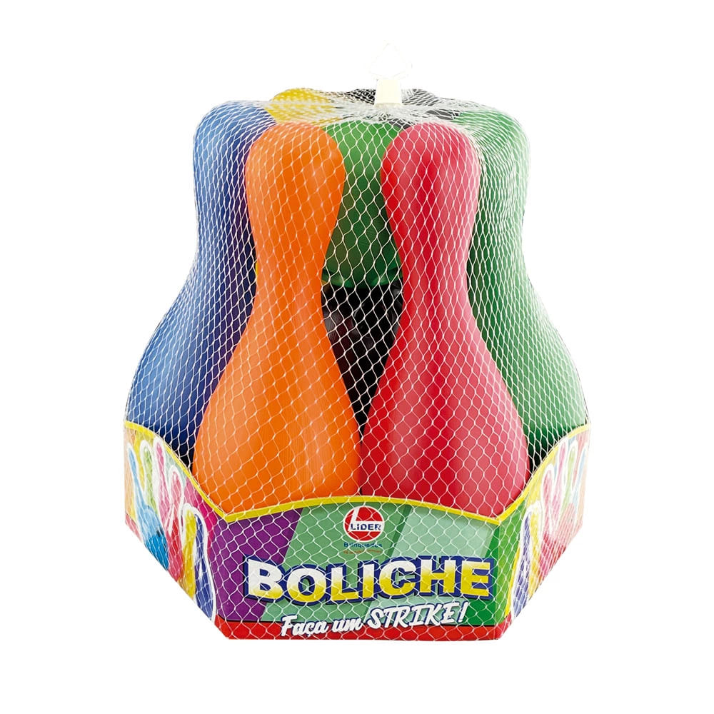 Jogo De Boliche Brinquedo Infantil com 6 Pinos + 2 Bolas 28cm
