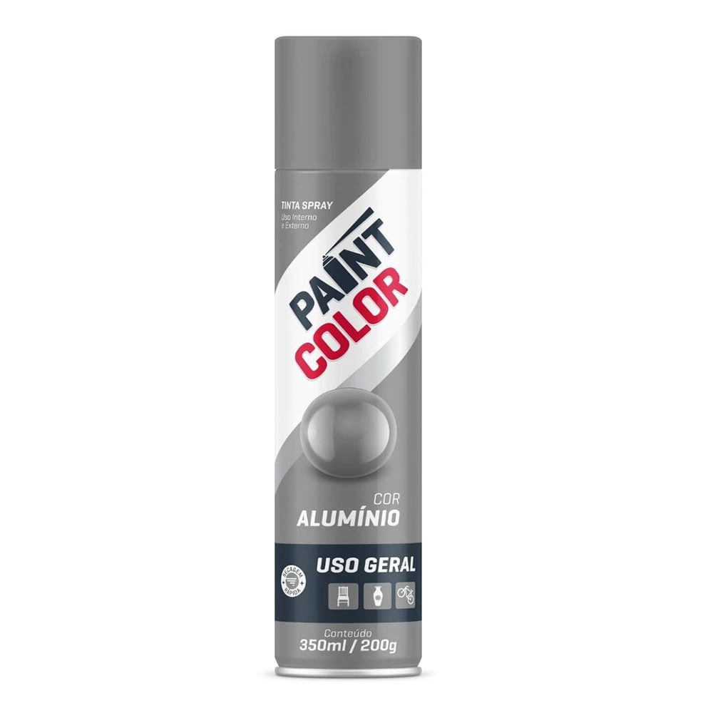 Tinta Spray para Uso Geral Paintcolor Alumínio 350ml