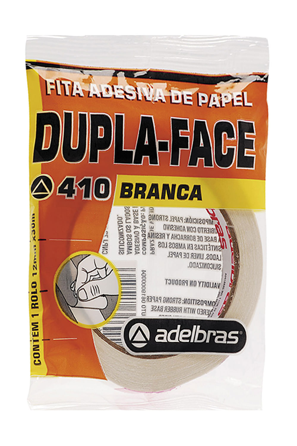 Fita Adesiva de Papel  Dupla Face Adelbras 12mmx30m