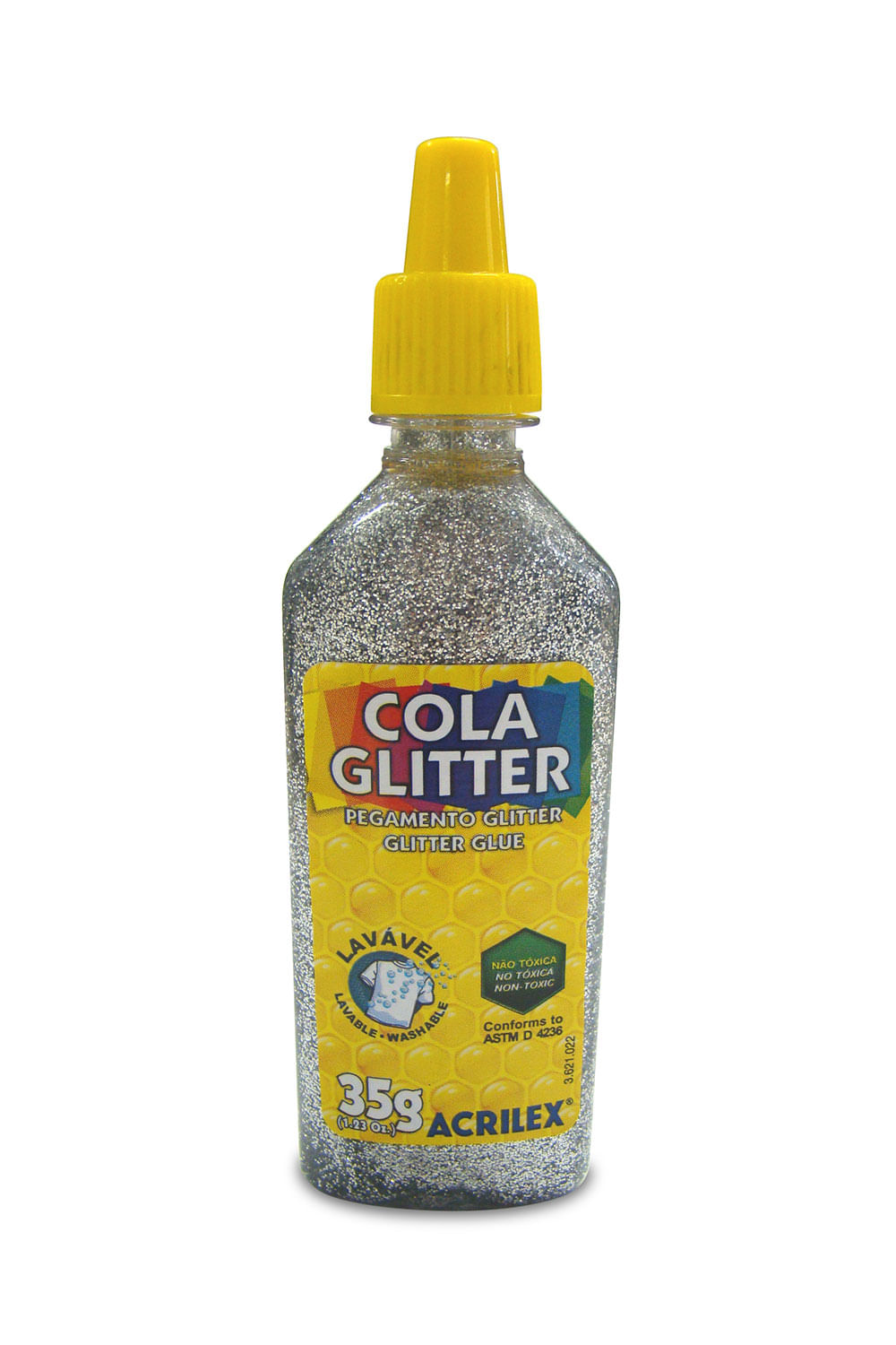 Cola Acrilex Gliter Prata 35g