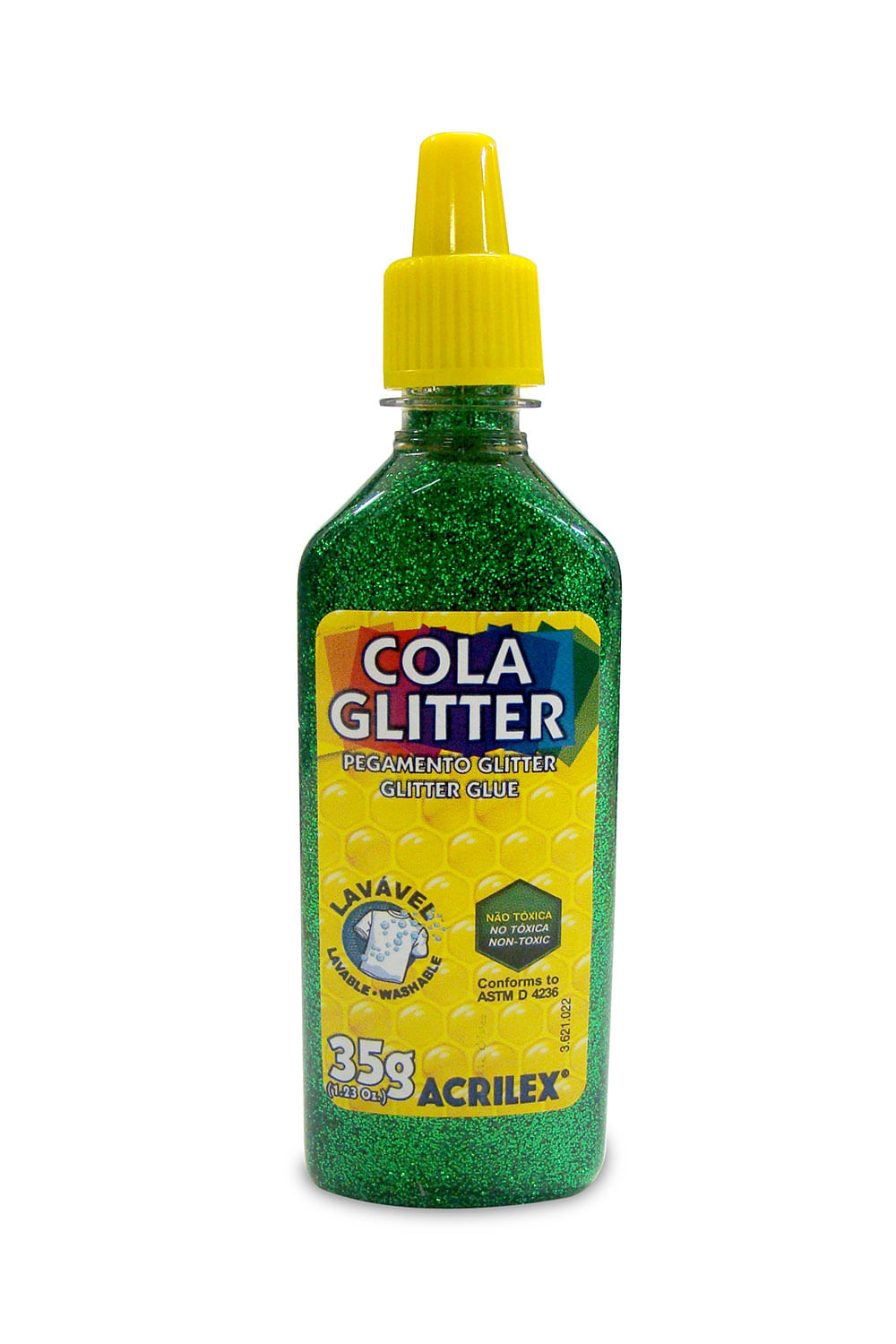 Cola Acrilex Gliter Verde 35g