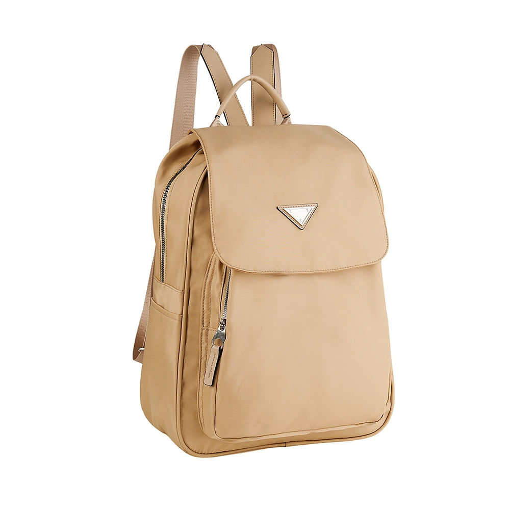 Mochila para Notebook Teen Semax Style Casual com Tampa Bege