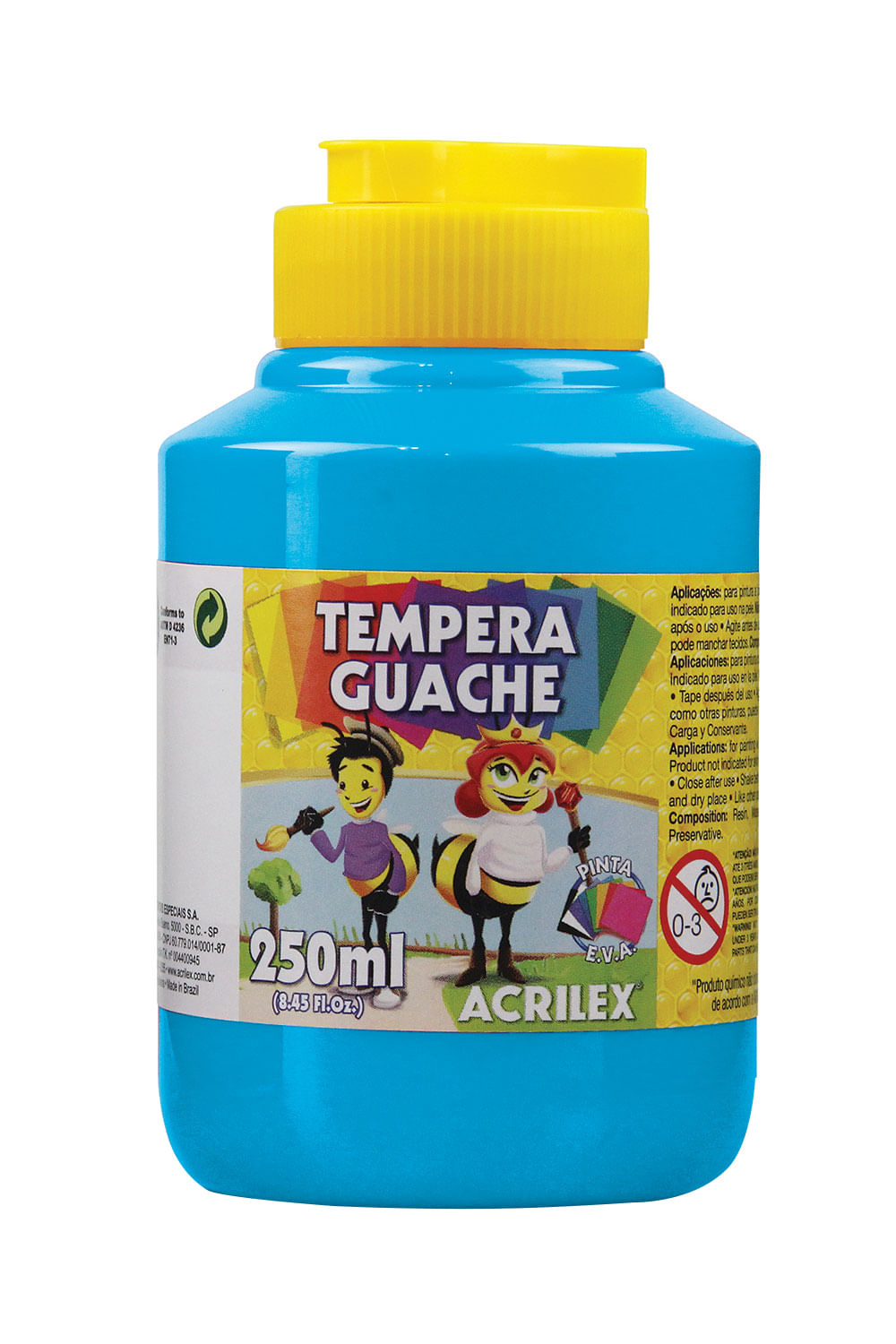 Tinta Guache Acrilex Azul Celeste 250ml