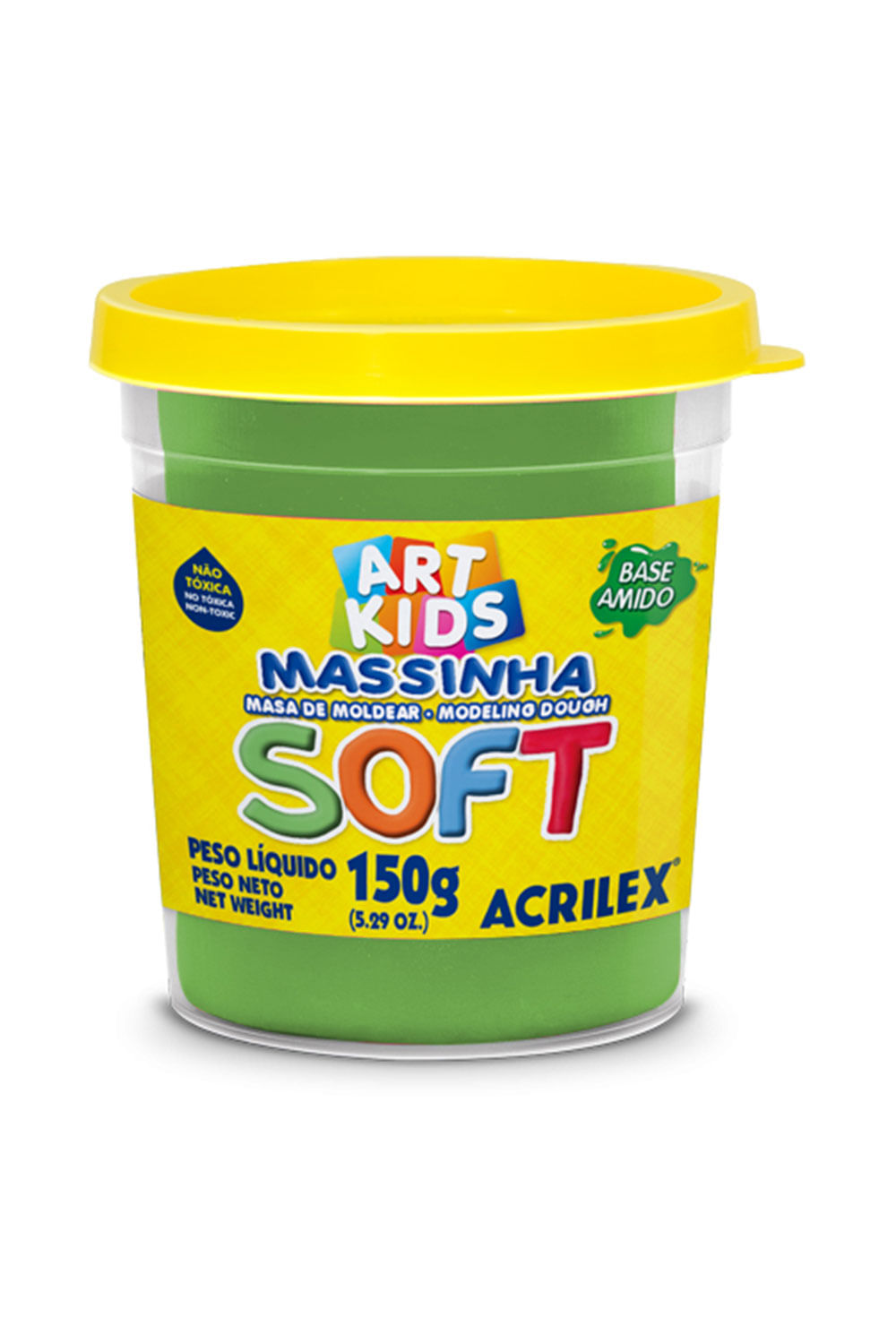 Massa Modelar Acrilex Soft Potinho Base de Amido Vede 150g