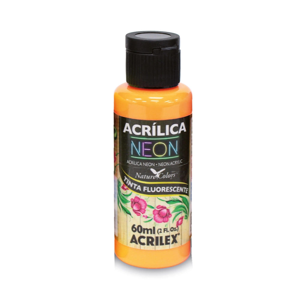 Tinta Acrílica Acrilex Fosca Neon 60ml Laranja