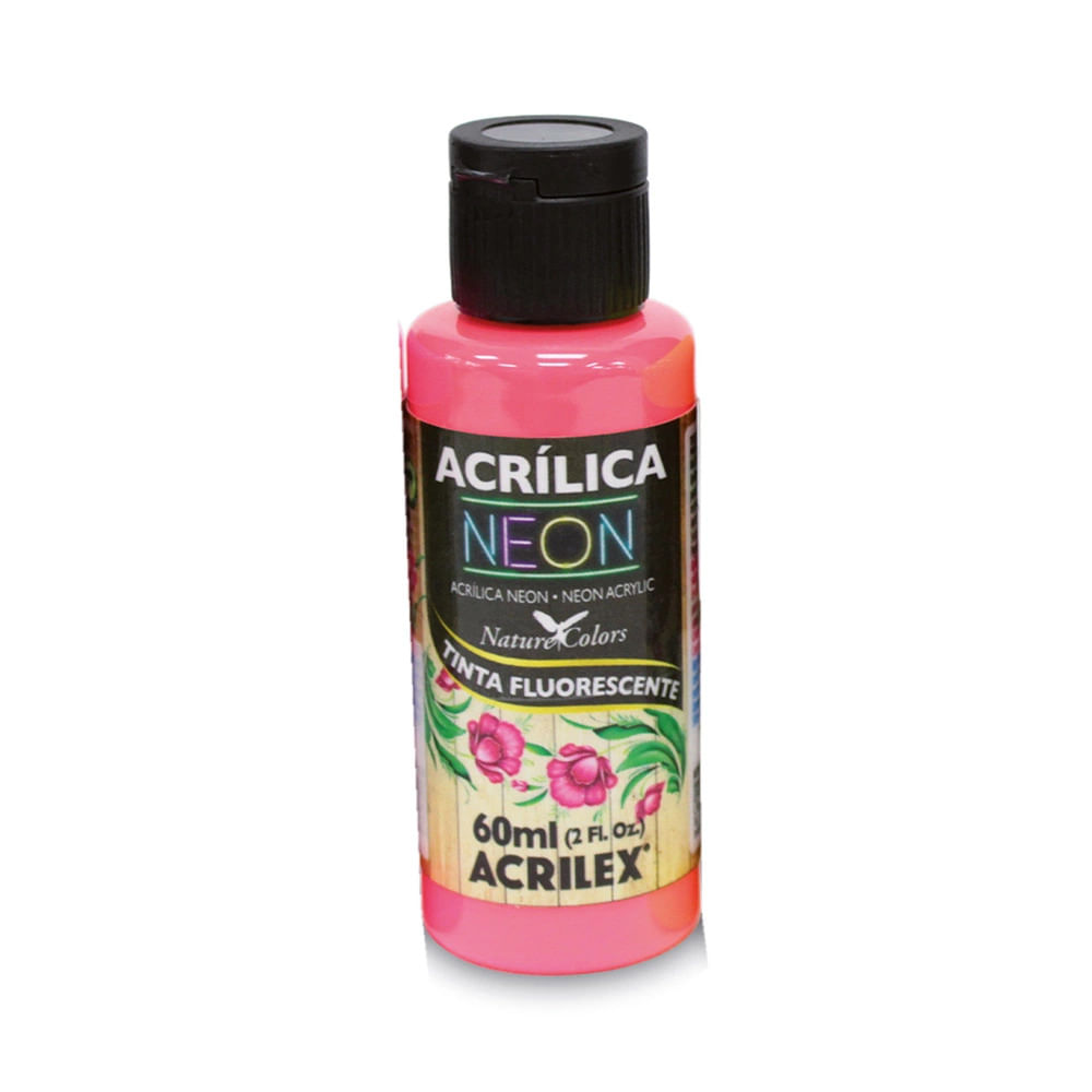 Tinta Acrílica Acrilex Fosca Neon 60ml Vermelho