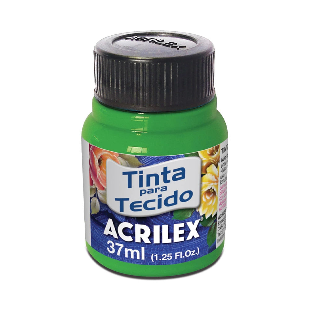 Tinta para Tecido Acrilex Fluorescente 37ml  Verde