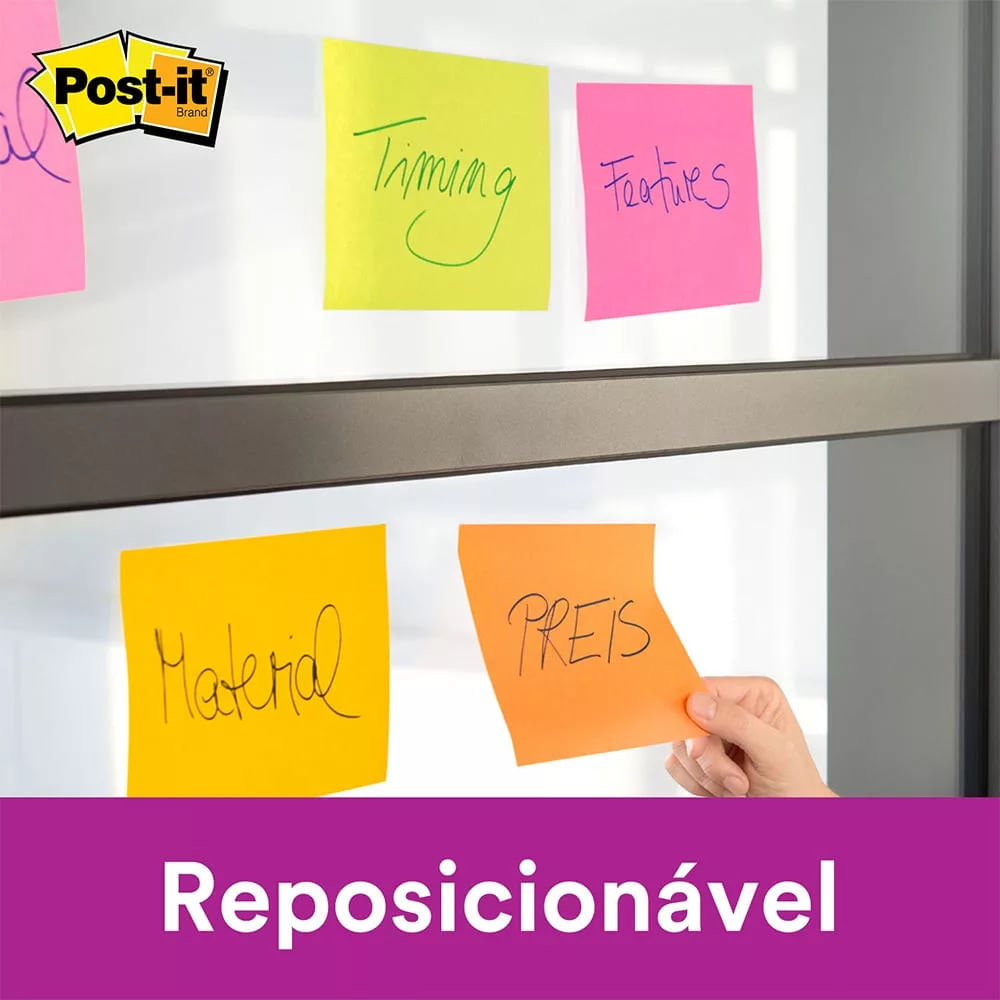 Bloco Adesivo Post It 3M com Porta Notas para Levar 76x76mm 90 Folhas