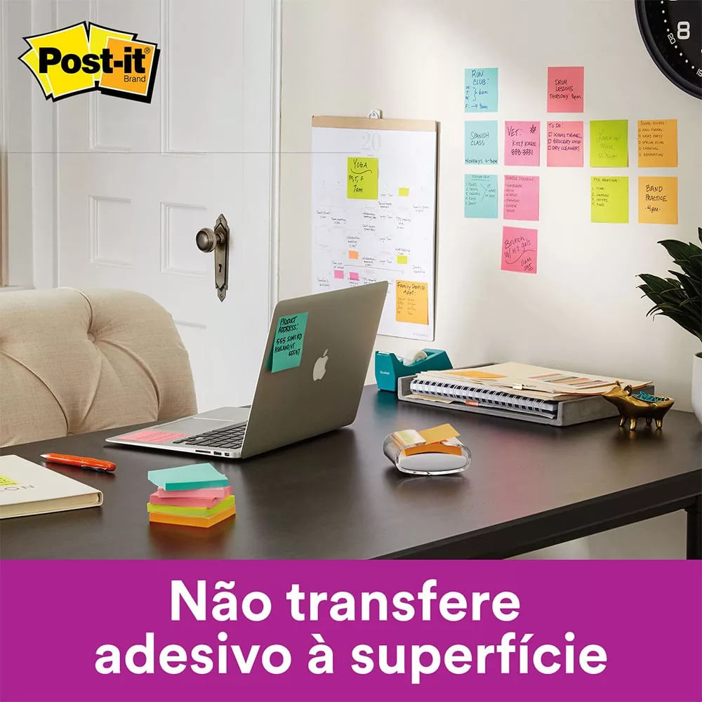 Bloco Adesivo Post It 3M com Porta Notas para Levar 76x76mm 90 Folhas