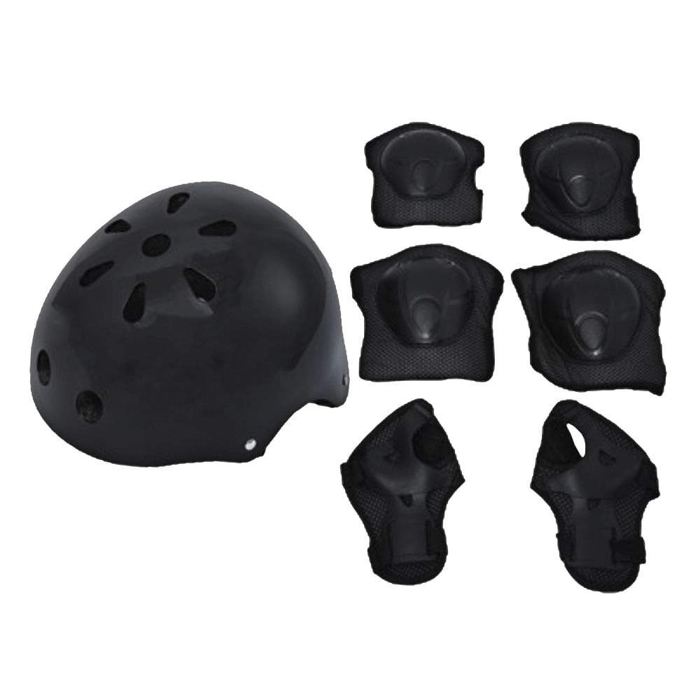 Kit de Proteção Le com Capacete e Acessórios Preto