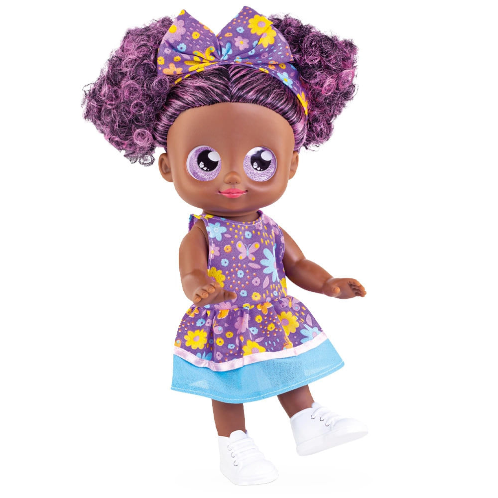 Boneca Meu Bebe Grande Negra Vestido Sortido Estrela