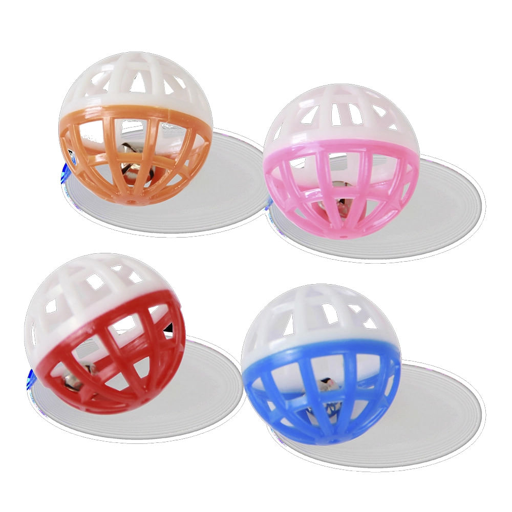 Brinquedo Bola de Plástico para Gatos Pet Napi com Guizo 4 Peças