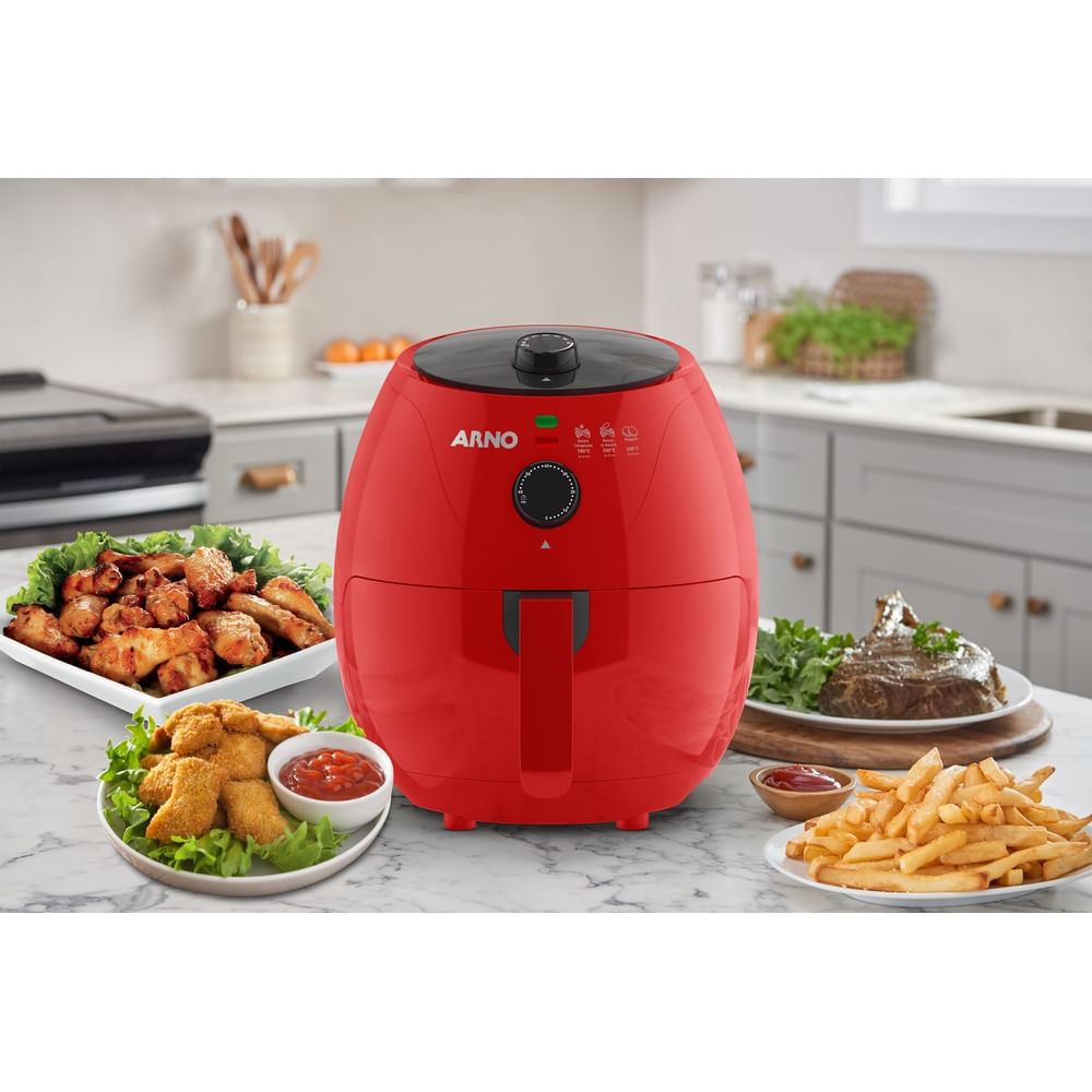 Fritadeira Elétrica Air Fryer Arno Easy Fry EZFV 3,2L Vermelha - 220V