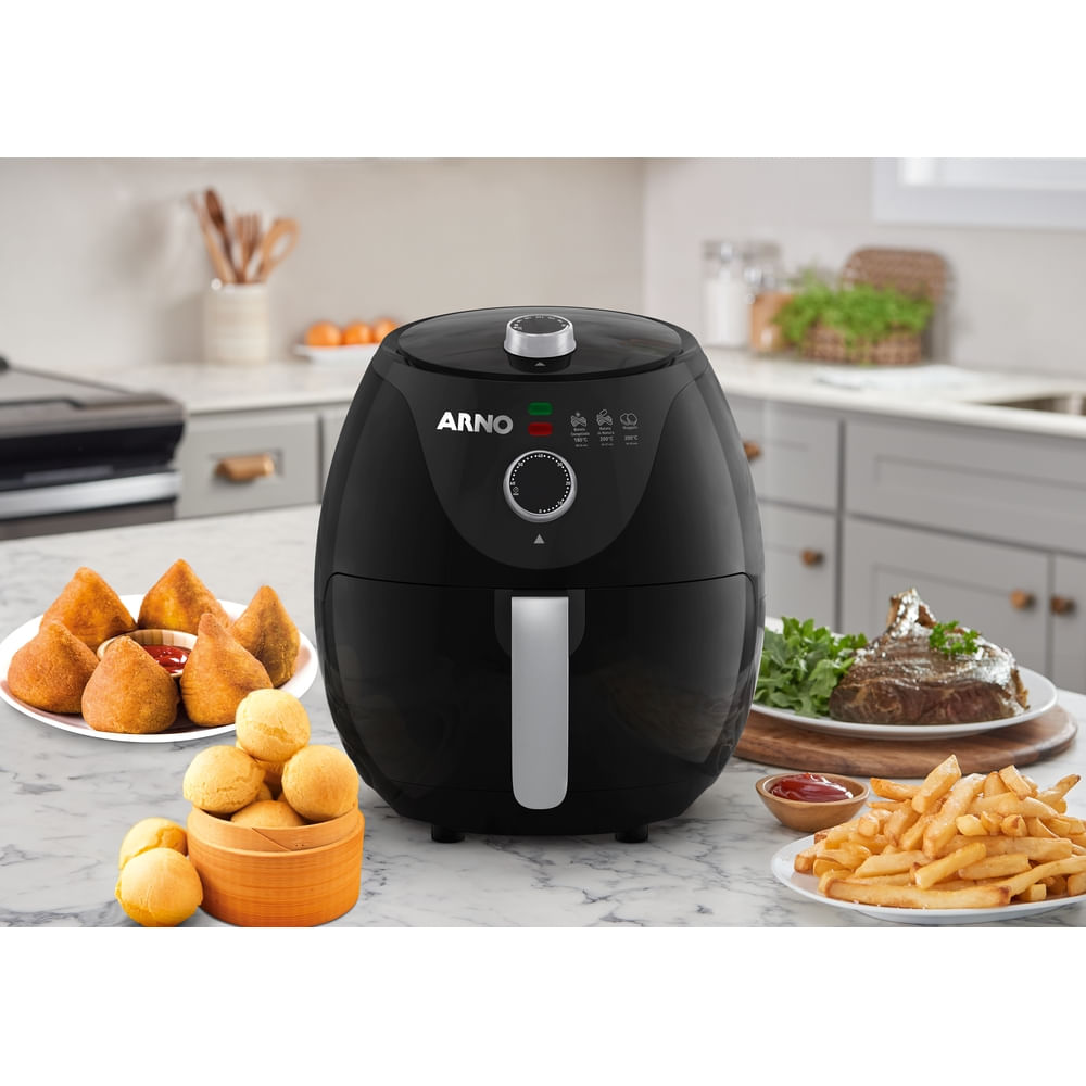 Fritadeira Eletrica Air Fryer Arno Easy Fry EZFP Preta 3 2L 220V