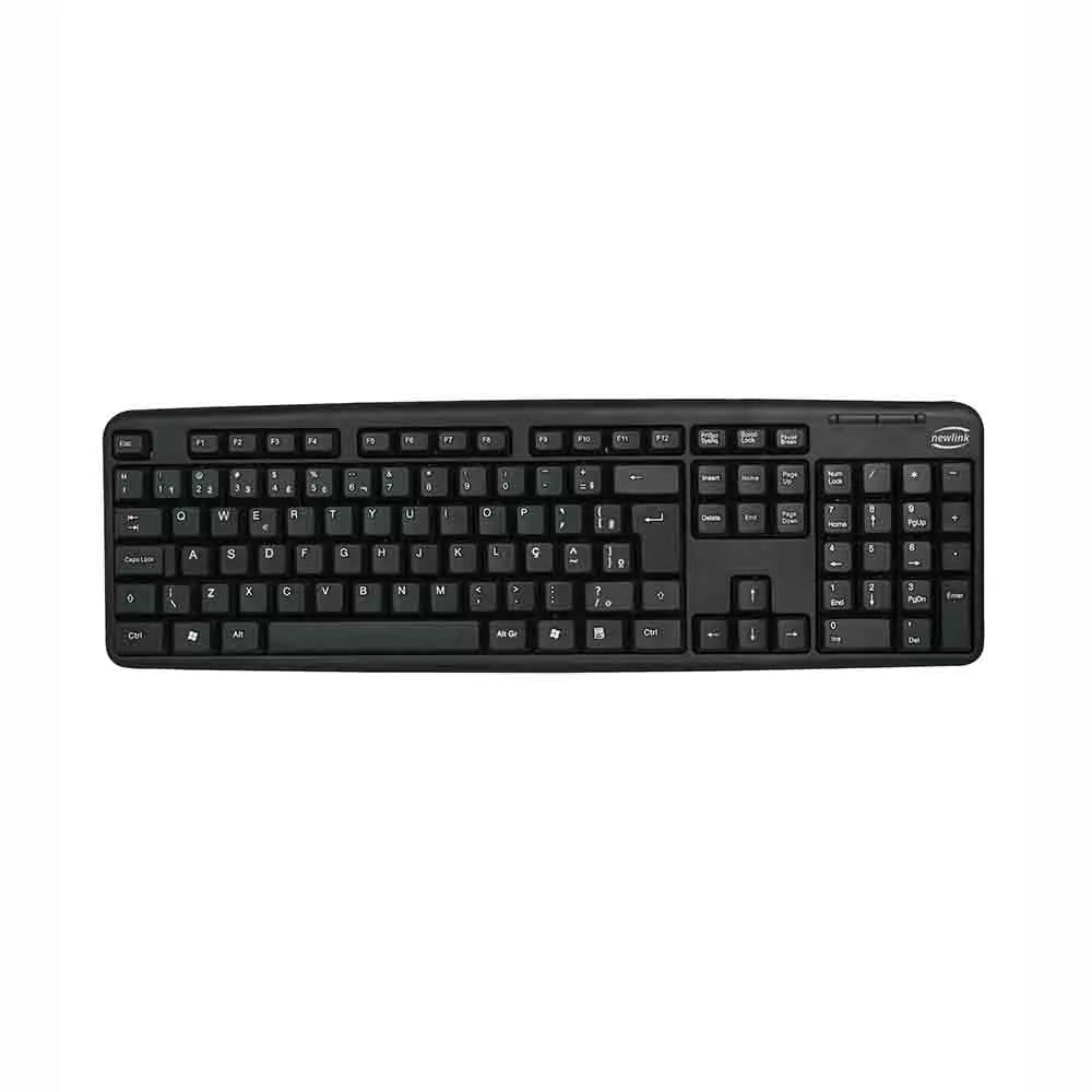 Teclado Multimidia Newlink Standdard com Fio USB Preto