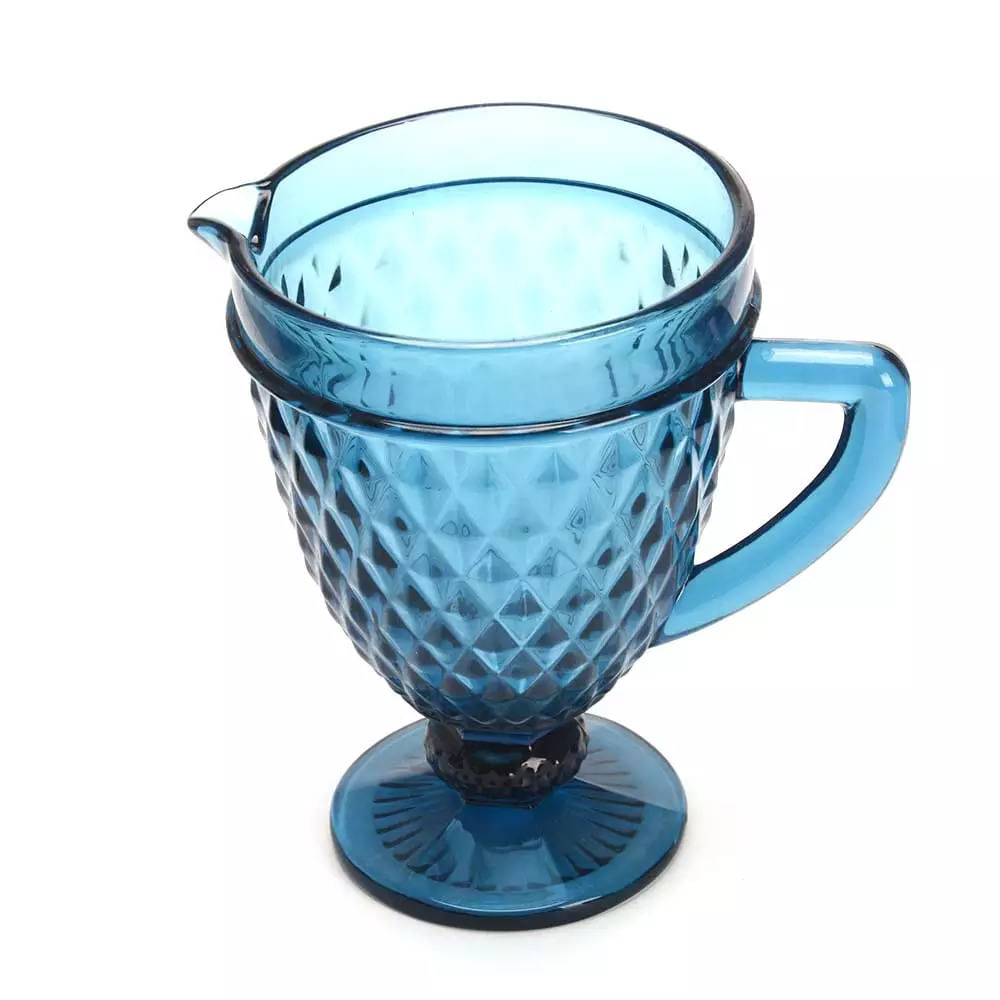 Jarra de Vidro com Textura e Alça Le Greek Azul 1,2L