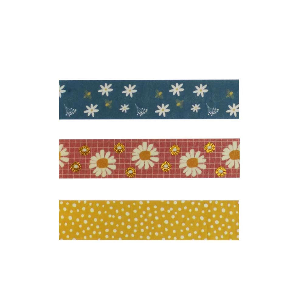 Washi Tape Decorativa Jocar Soul Garden Flower 15mmx3m com 3 Unidades