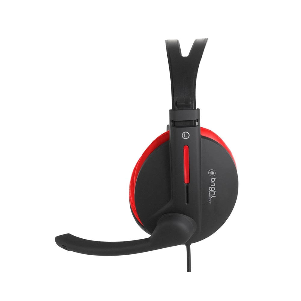 Headset Gamer Bright Conexão P2 com Haste Regulável Microfone Integrado Modelo 0206 Preto