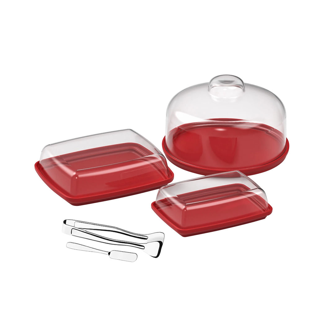 Kit Café da Manhã Brinox Cozy Vermelho Bold 5 Peças