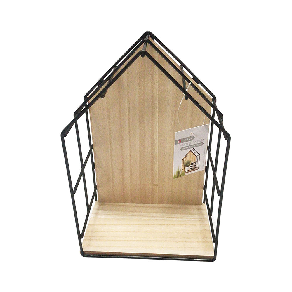 Prateleira Casinha 19x12x28,5cm Metal/Mdf