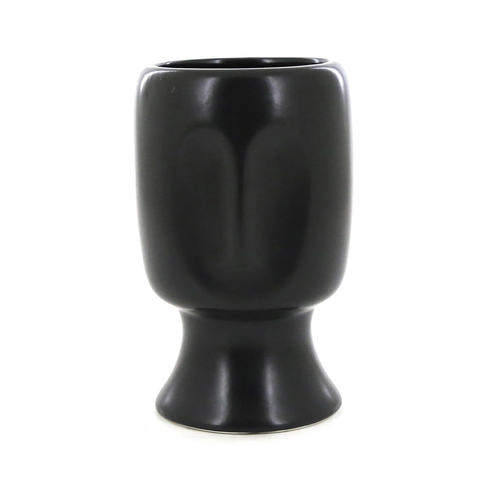 Vaso Cerâmica Le Faces 15cm Preto