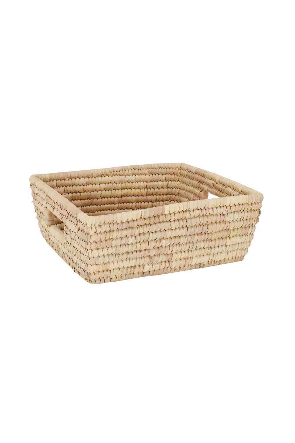 Cesta Le Dhaka de Rattan Bege com Alça Retangular 32x26x12cm