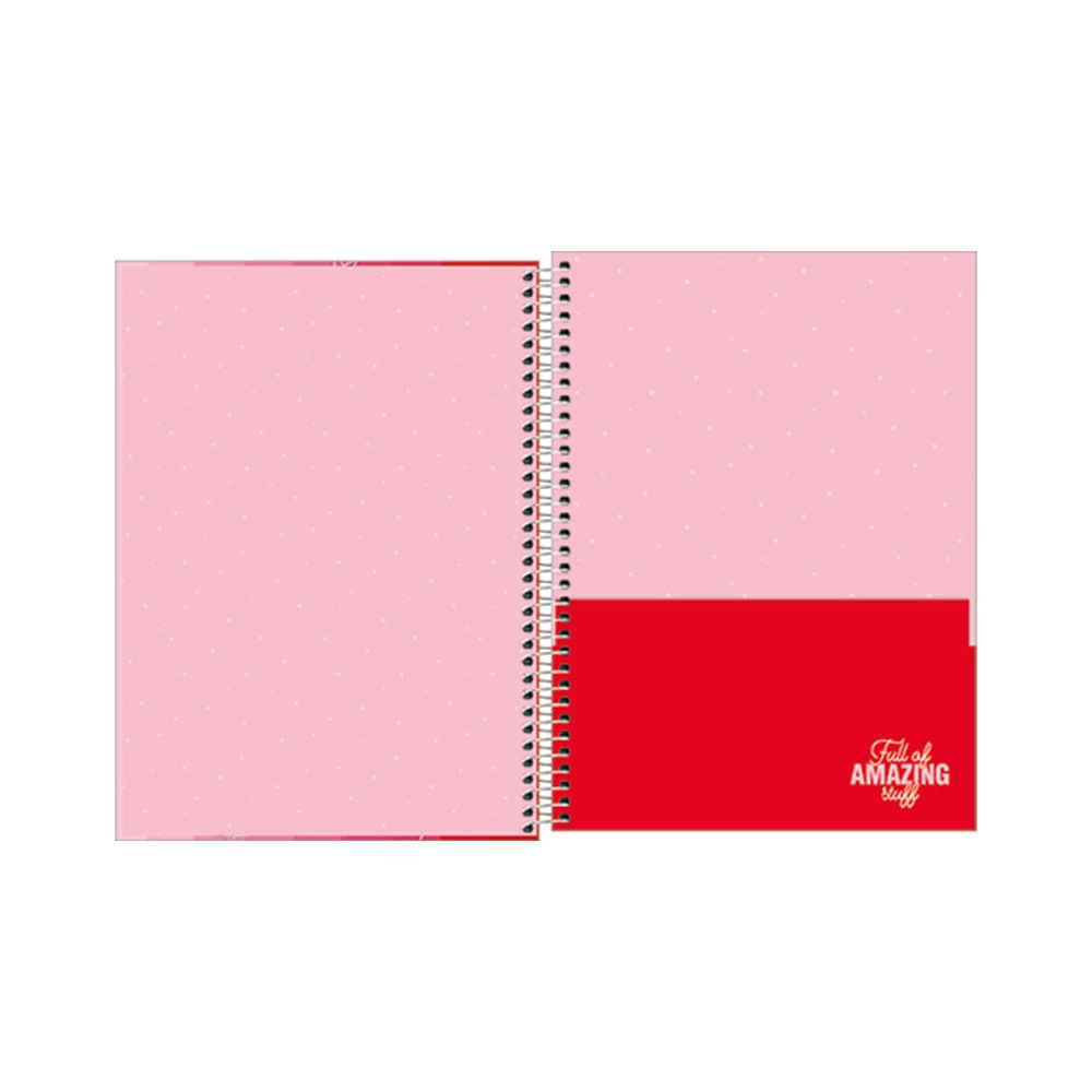 Caderno Universitário Tilibra Espiral Capa Dura Love Pink 12 Matérias 192 Folhas Capas Diversas