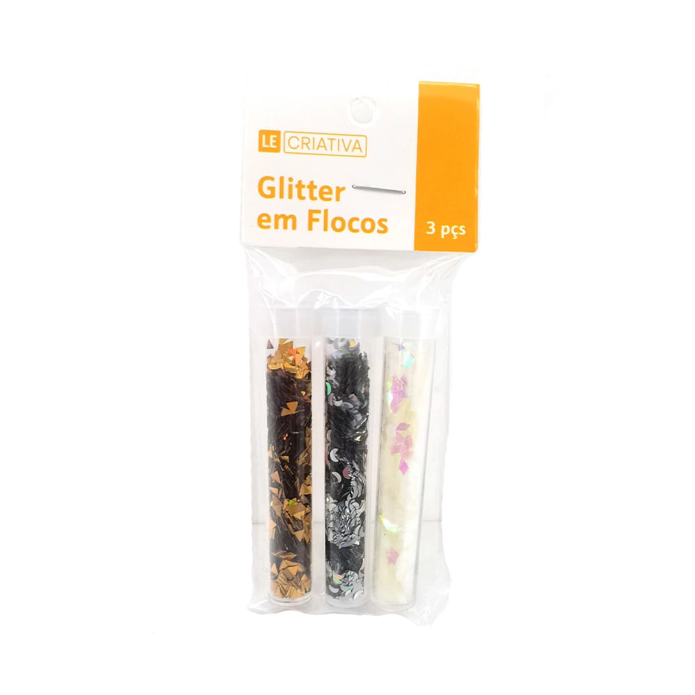 Glitter Le Pol Flocos Forma com 3 Unidades