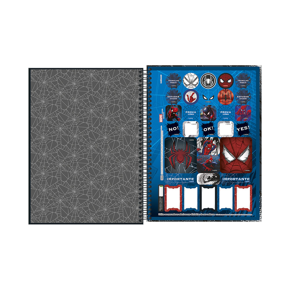 Caderno Tilibra Espiral Capa Dura 1/4 Spider-Man Capas Diversas - Item Sortido