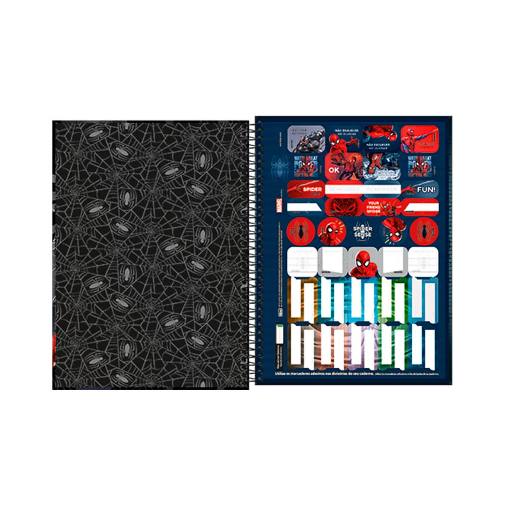 Caderno Tilibra Espiral Capa Dura 1/4 Spider-Man Capas Diversas - Item Sortido